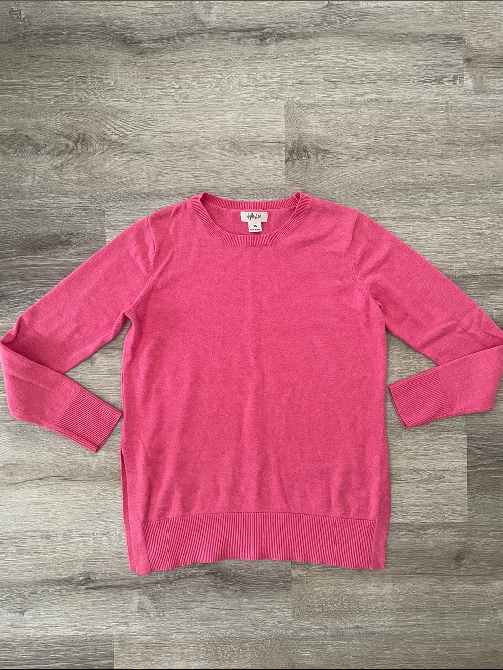 Style & Co. | Pink long sleeve sweater size xs